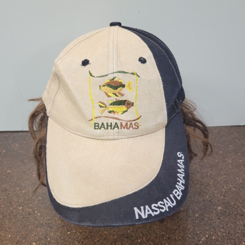 Vintage 90’s Nassau Bahamas Hat Cap Mens Nautical Fish Adjustable Strapback